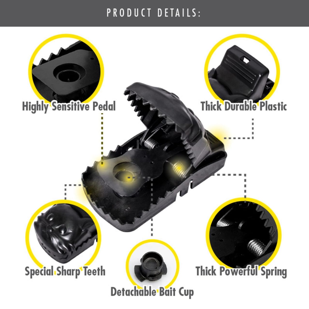 Heavy-Duty Black Mouse Trap 🐭💥 | Safe, Reusable