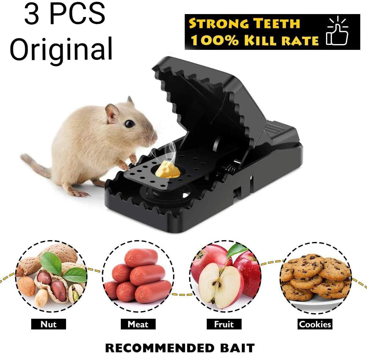 Heavy-Duty Black Mouse Trap 🐭💥 | Safe, Reusable